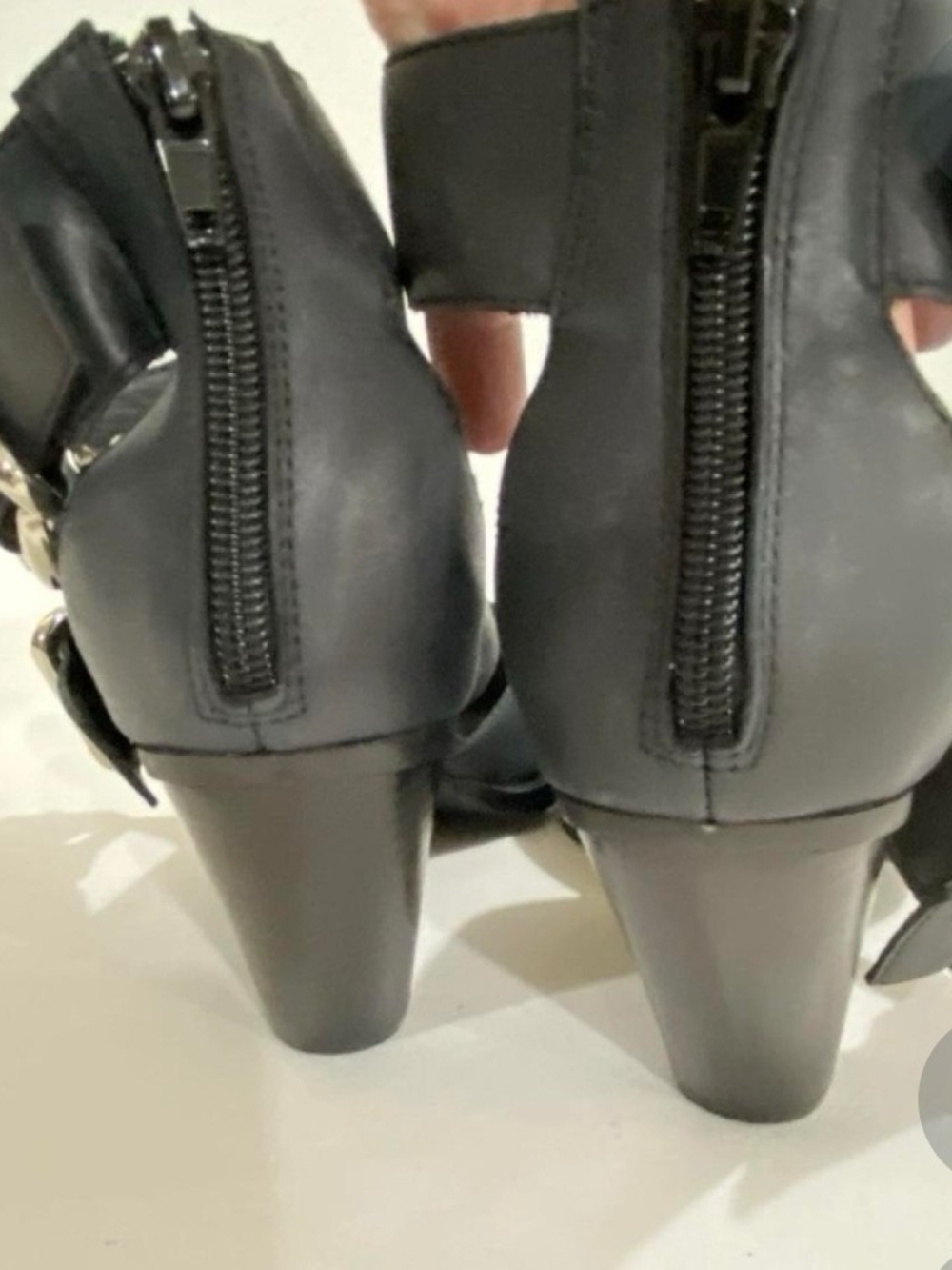 Jeffrey Campbell Emilia Black Buckle Block Heel Shoe Boots - Picture 5 of 7